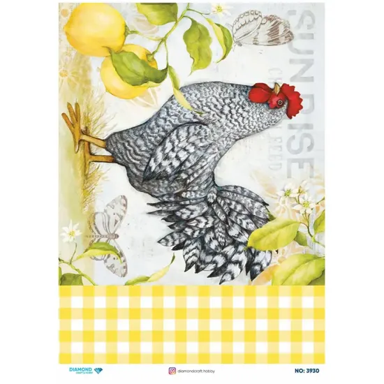 3930 Diamond Pirinç Dekopaj Kağıdı 30x42cm