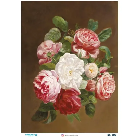 3954 Diamond Pirinç Dekopaj Kağıdı 30x42cm