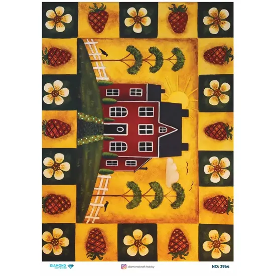 3964 Diamond Pirinç Dekopaj Kağıdı 30x42cm