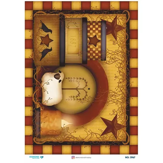 3967 Diamond Pirinç Dekopaj Kağıdı 30x42cm
