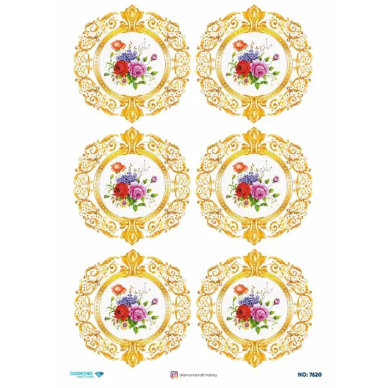 7620 Diamond Pirinç Dekopaj Kağıdı 30x42cm