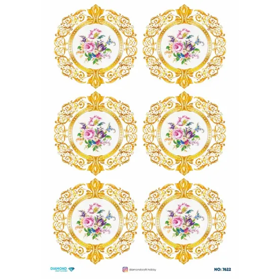 7622 Diamond Pirinç Dekopaj Kağıdı 30x42cm