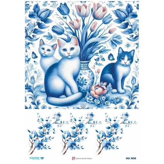 7630 Diamond Pirinç Dekopaj Kağıdı 30x42cm