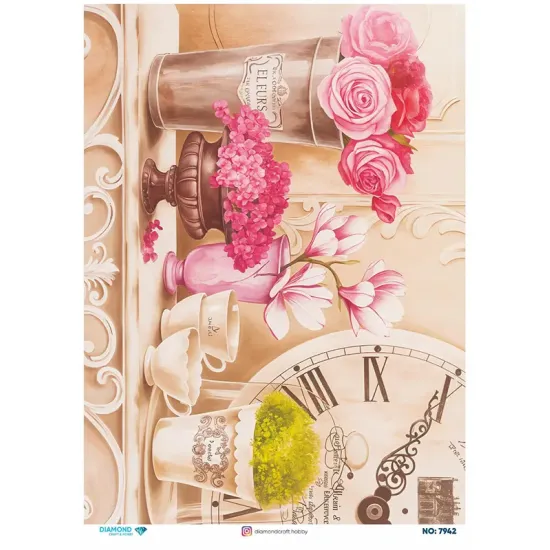 7942 Diamond Pirinç Dekopaj Kağıdı 30x42cm