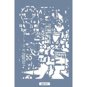 MA75 Mix Media Yazı Desenli Stencil 21x29cm