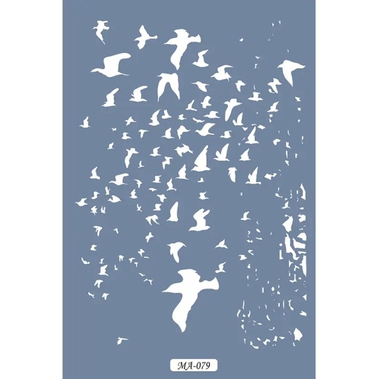 MA79 Mix Media Kuş Stencil 21x29cm