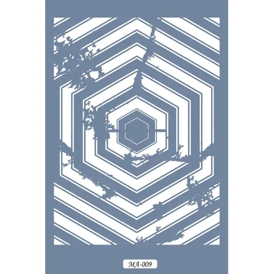MA09 Mix Media Geometrik Çokgen Stencil 21x29cm
