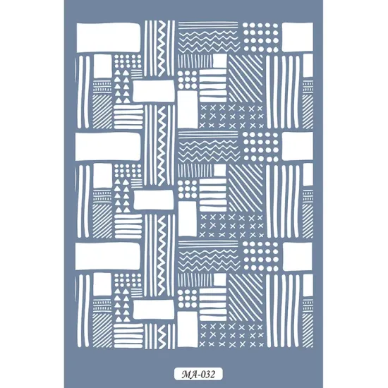 MA32 Mix Media Geometrik Desen Stencil 21x29cm