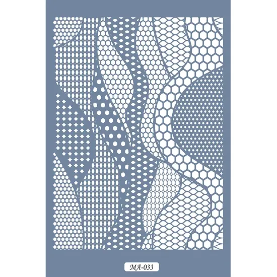 MA33 Mix Media Geometrik Desen Stencil 21x29cm
