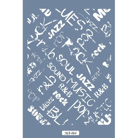 MA64 Mix Media Müzik Yazıları Stencil 21x29cm
