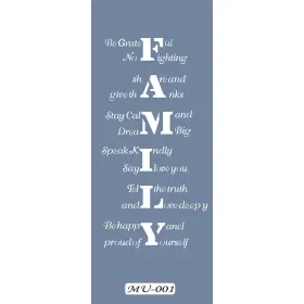MU01 Mix Media Family Yazı Stencil