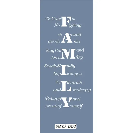 MU01 Mix Media Family Yazı Stencil