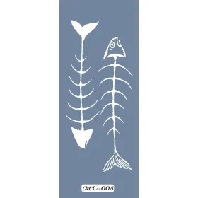 MU08 Mix Media Balık İskeleti Stencil