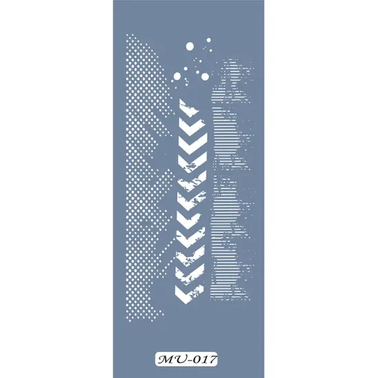 MU17 Mix Media Geometrik Desen Stencil