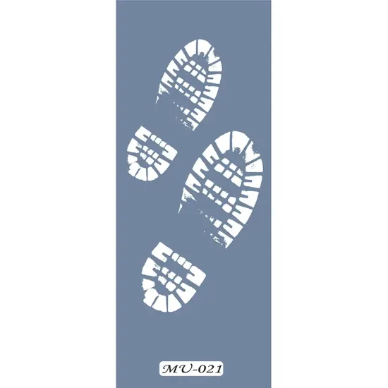 MU21 Mix Media Ayak İzi Stencil