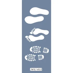 MU22 Mix Media Ayak İzi Stencil