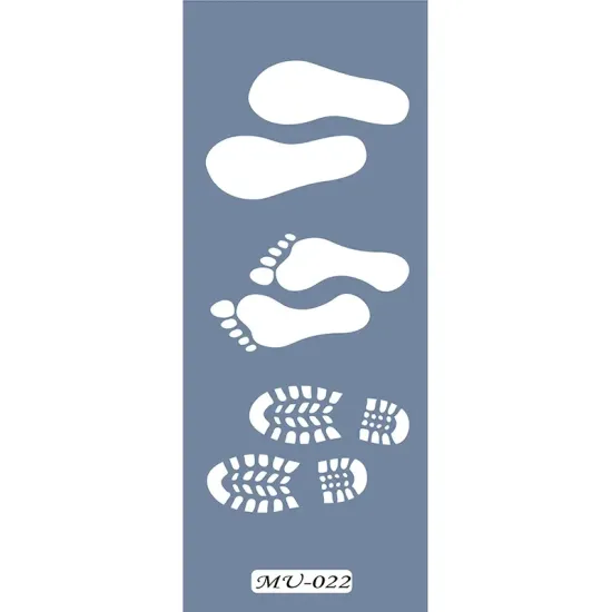 MU22 Mix Media Ayak İzi Stencil