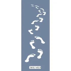 MU23 Mix Media Ayak İzi Stencil