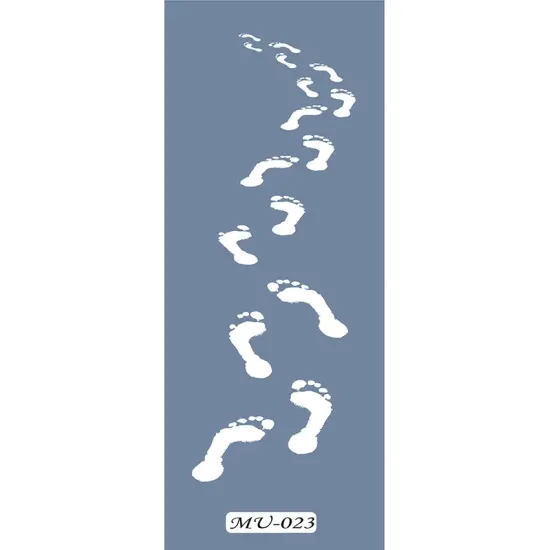 MU23 Mix Media Ayak İzi Stencil