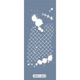 MU25 Mix Media Geometrik Desen Stencil