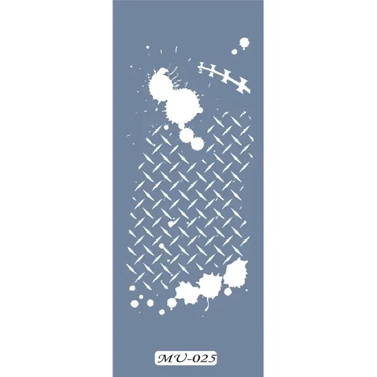 MU25 Mix Media Geometrik Desen Stencil