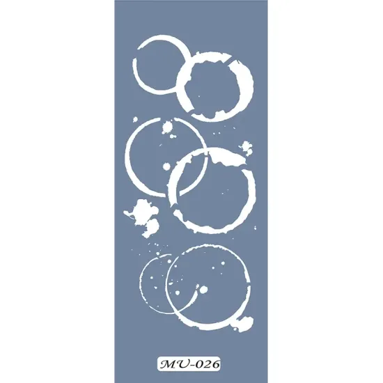 MU26 Mix Media Yuvarlak Lekeler Stencil