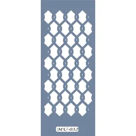 MU32 Mix Media Geometrik Desen Stencil