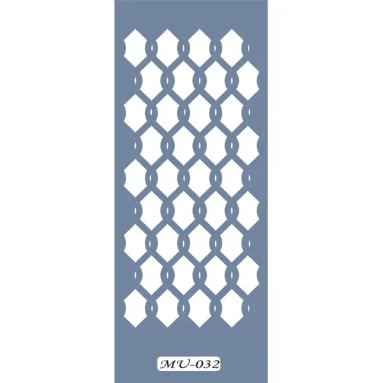 MU32 Mix Media Geometrik Desen Stencil