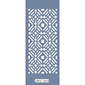 MU34 Mix Media Geometrik Desen Stencil