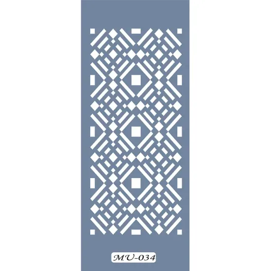 MU34 Mix Media Geometrik Desen Stencil
