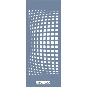 MU35 Mix Media Geometrik Kare Stencil