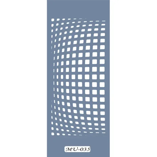 MU35 Mix Media Geometrik Kare Stencil