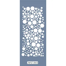 MU41 Mix Media Yuvarlak Desen Stencil