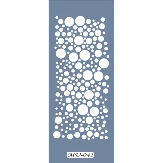 MU41 Mix Media Yuvarlak Desen Stencil