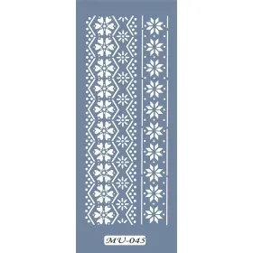 MU45 Mix Media Geometrik Desen Stencil