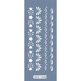 MU46 Mix Media Çiçek ve Yaprak Stencil