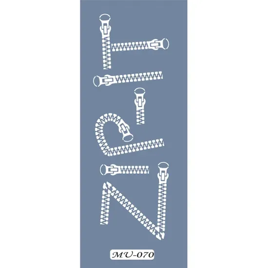MU70 Mix Media Fermuar Stencil