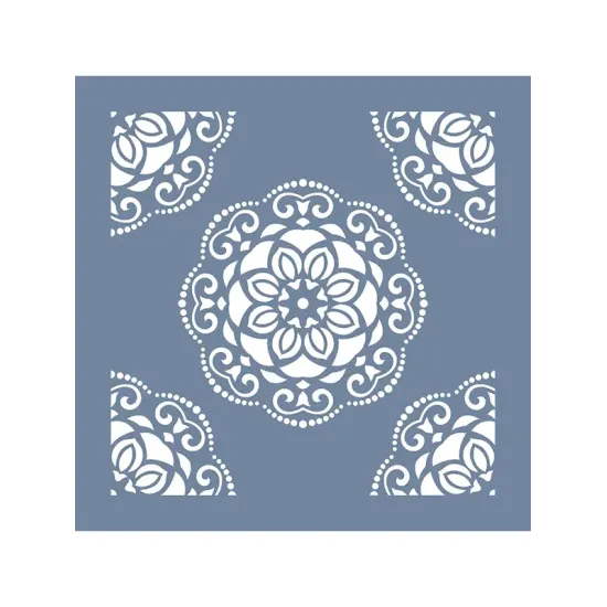 EHD14 Fayans Model Geometrik Mandala Stencil 25x25 cm