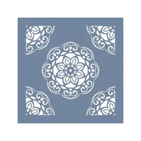 EHD14 Fayans Model Geometrik Mandala Stencil 40x40 cm