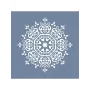 EHD66 Mandala Model Çiçek Stencil 33x33 cm