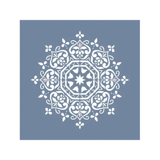 EHD66 Mandala Model Çiçek Stencil 45x45 cm