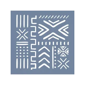 ÇES01 Etnik Model Geometrik Desen Stencil 50x50cm