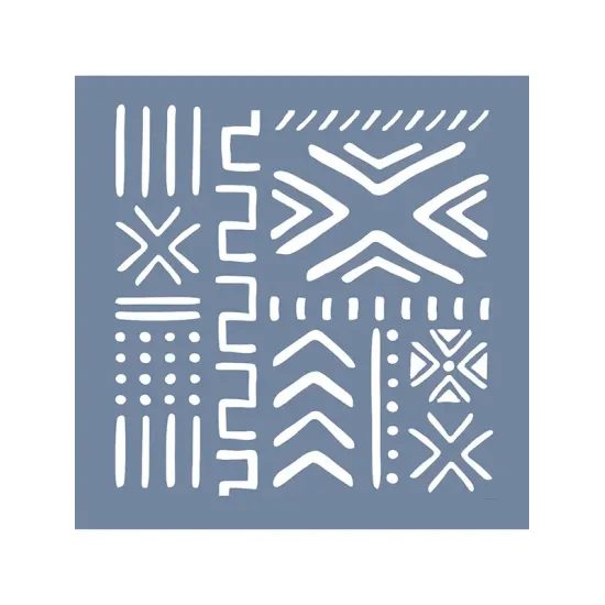 ÇES01 Etnik Model Geometrik Desen Stencil 50x50cm