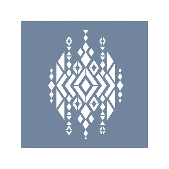 ÇES02 Etnik Model Geometrik Desen Stencil 80x80cm