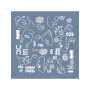 ÇES05 Etnik Model Çiğdem Işık Soyut Yüzler Stencil 45x45cm