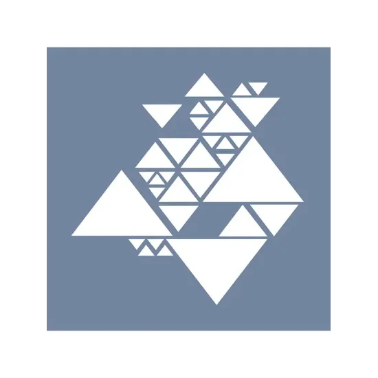 ÇES08 Etnik Model Çiğdem Işık Geometrik Üçgen Stencil 45x45cm