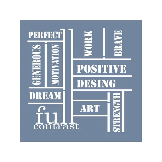 ÇES09 Etnik Model Çiğdem Işık Yazı Stencil 45x45cm