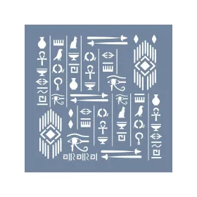 ÇES10 Etnik Model Çiğdem Işık Mısır Motifleri Stencil 45x45cm