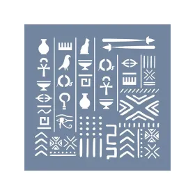 ÇES11 Etnik Model Çiğdem Işık Sembolik Desen Stencil 45x45cm