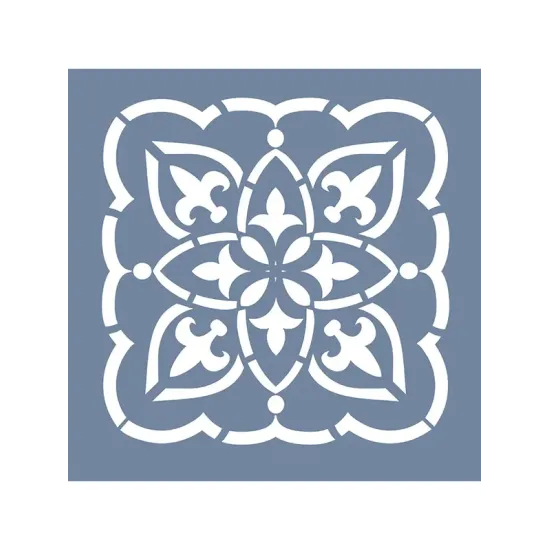 TCS05 Fayans Model Geometrik Floral Stencil 30x30cm